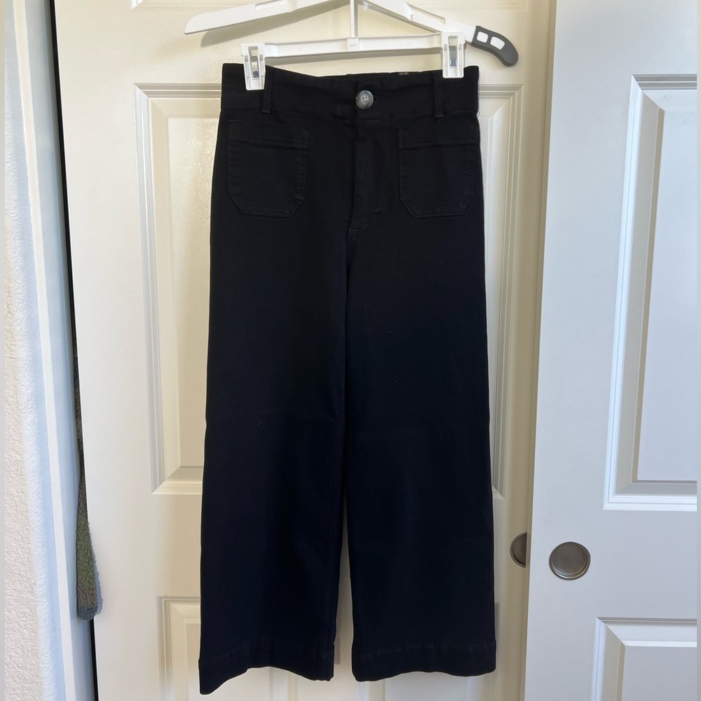 The Colette Crop High-Rise Wide-Leg Jeans by Maeve